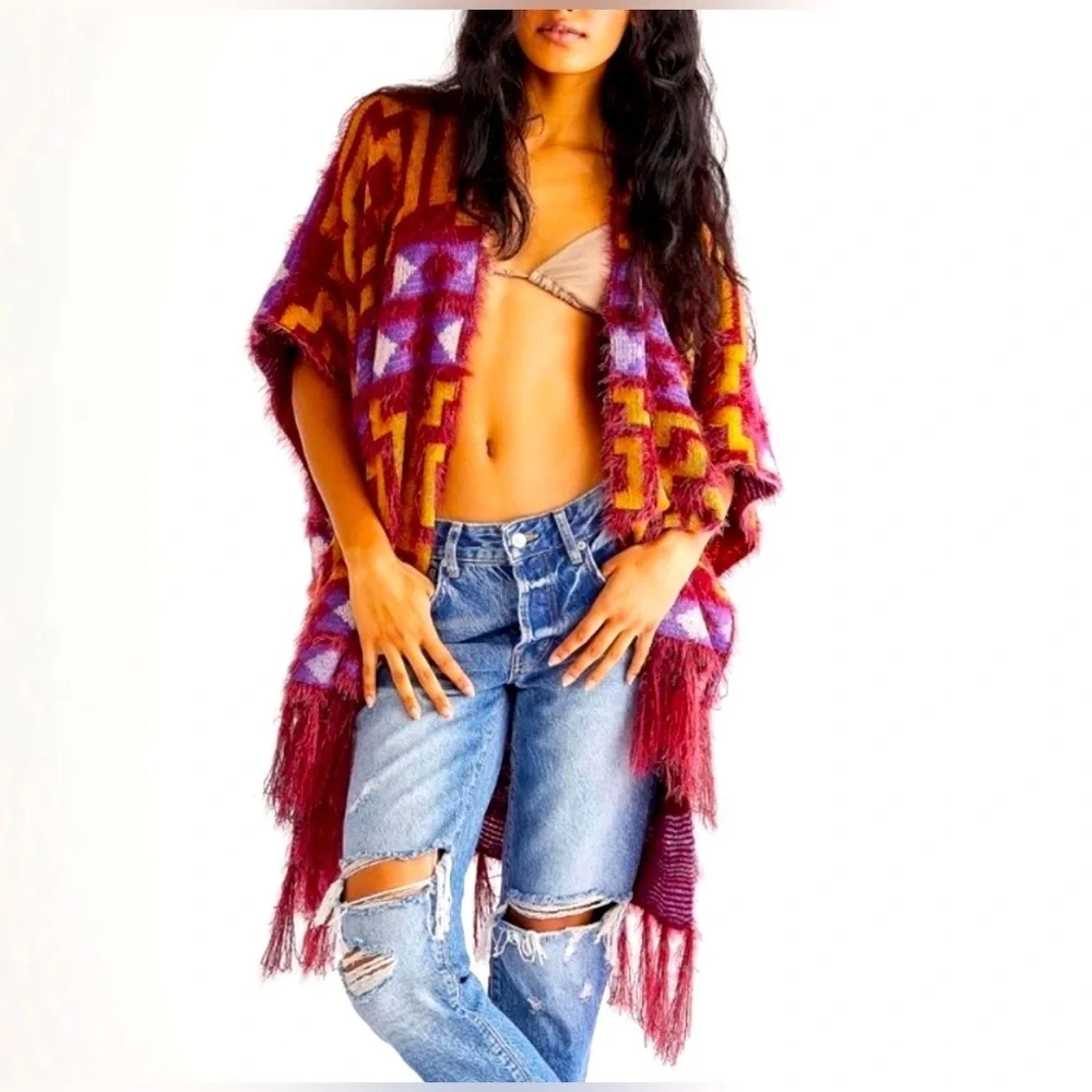 Free People Diamondback Cozy Kimono in Ivory & Cream - OS - Yellowstone vibe! 🦌